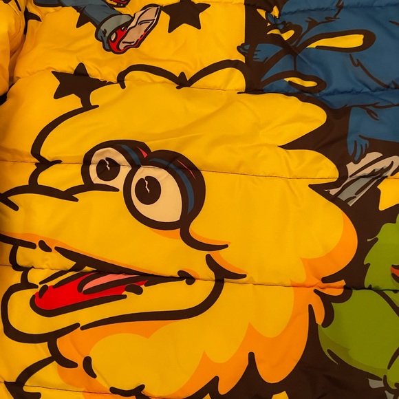 NWT xl sesame street dekryptic puffer jacket coat elmo bert cookie monster grove - Picture 5 of 10